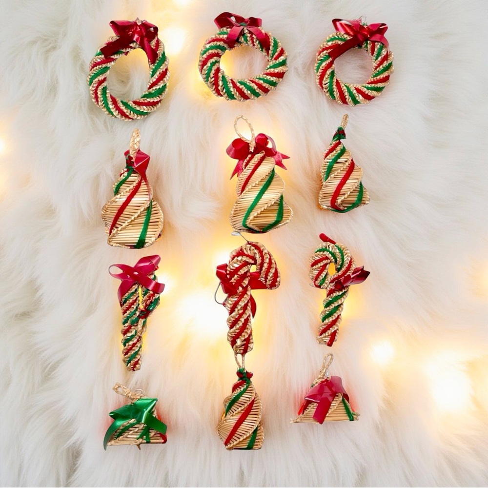 Vintage Scandinavian Swedish Ornaments - Woven and braided